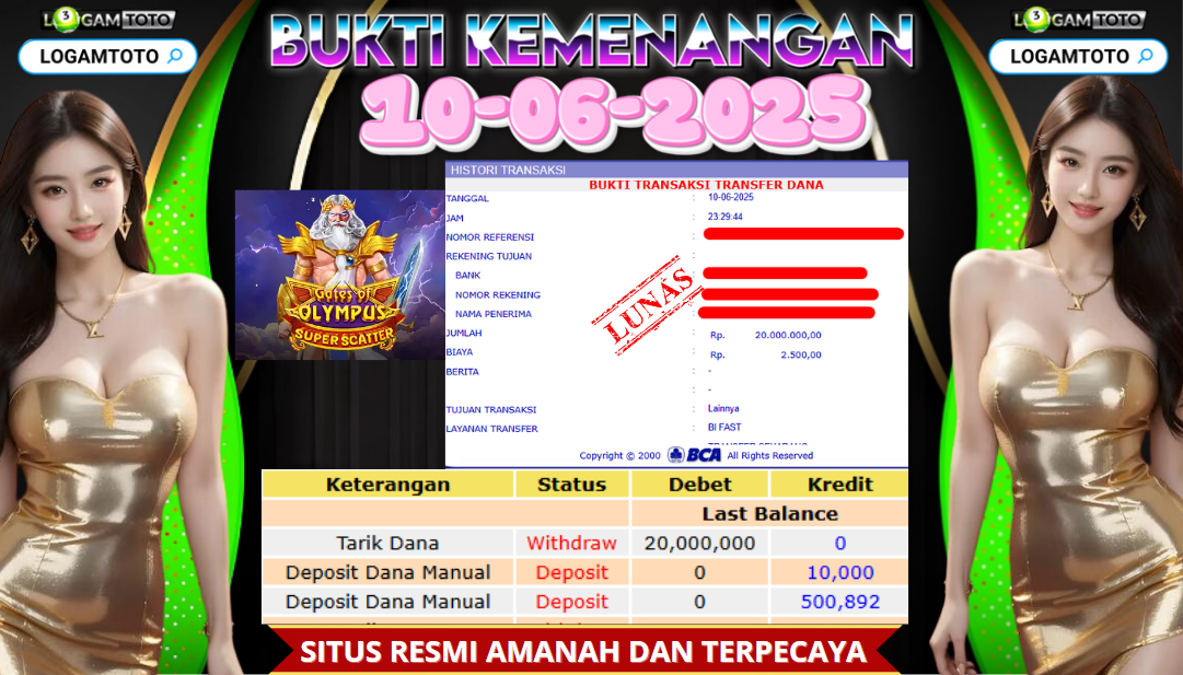 SELAMAT KEPADA MEMBER SETIA LOGAMTOTO BERHASIL JACKPOT DI PERMAINAN SLOT GATE OF OLYMPUS SUPER SCATTER